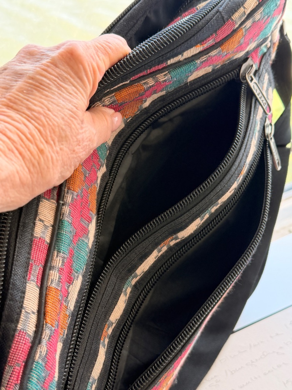 Nepalese Dhaka Manufactured Multi-Colored Cloth Briefcase Laptop Bag - Picture 6 of 7
